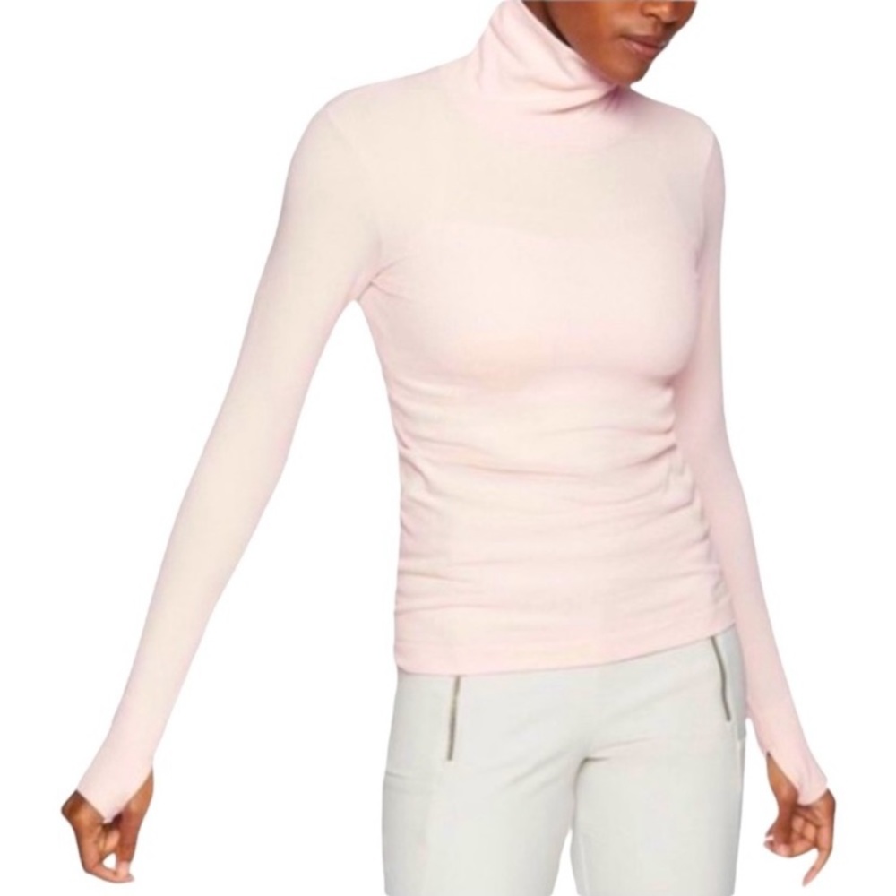 Athleta Blush Pink Ribbed Long Sleeve Turtleneck
